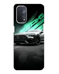 Чехол для OPPO A74 (5G) с картинкой «Темный Mercedes AMG»