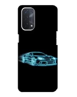 Чехол для OPPO A74 (5G) с картинкой «Неоновый контур Lamborghini»