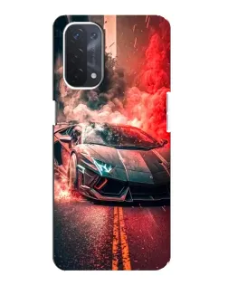 Чехол для OPPO A74 (5G) с картинкой «Lamborghini красный дым»