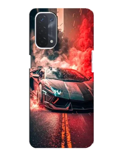 Чехол для OPPO A74 (5G) с картинкой «Lamborghini красный дым»
