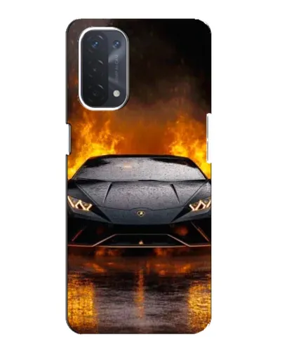 Чехол для OPPO A74 (5G) с картинкой «Lamborghini в огне»
