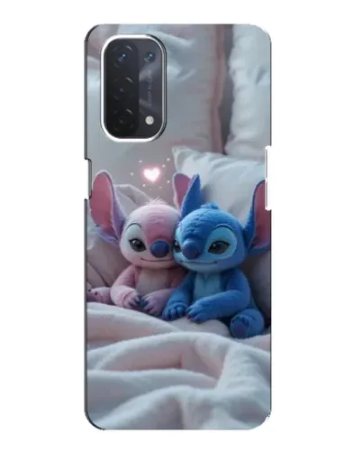 Чехол для OPPO A74 (5G) с картинкой «Плюшевые Стич Ангел»