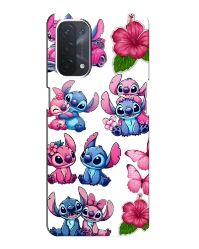 Чехол для OPPO A74 (5G) с картинкой «Стикеры Stitch и Angel»