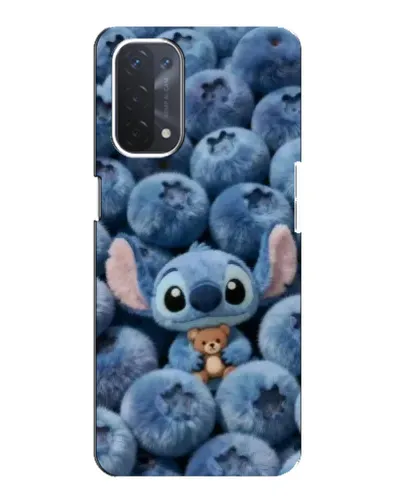 Чехол для OPPO A74 (5G) с картинкой «Стич и голубика»