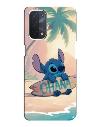 Чехол для OPPO A74 (5G) с картинкой «Стич на серфе»