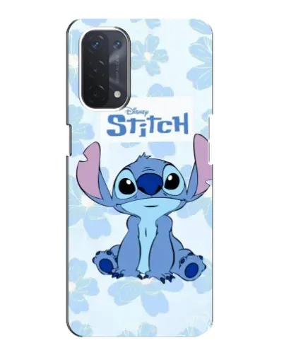 Чехол для OPPO A74 (5G) с картинкой «Stitch среди цветов»