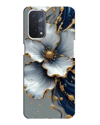 Чехол для OPPO A74 (5G) с картинкой «Белый цветок и золотой флюид» Чехол для OPPO A74 (5G) с картинкой «Белый цветок и золотой флюид»