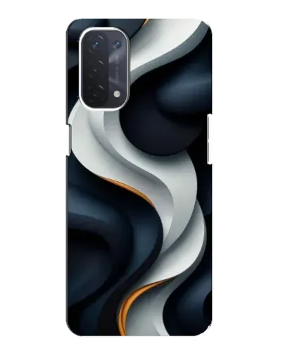 Чехол для OPPO A74 (5G) с картинкой «Объемные черно-белые ленты» Чехол для OPPO A74 (5G) с картинкой «Объемные черно-белые ленты»
