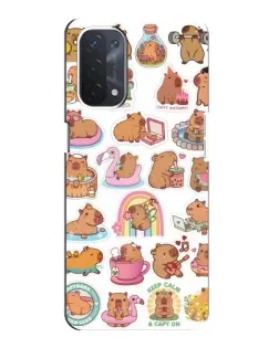 Чехол для OPPO A74 (5G) с картинкой «Капибары набор»