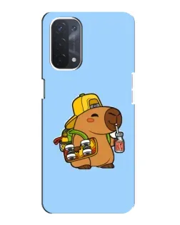 Чехол для OPPO A74 (5G) с картинкой «Капибара на скейте»