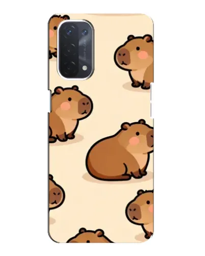 Чехол для OPPO A74 (5G) с картинкой «Паттерн милых капибар»