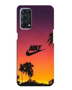 Чохол для OPPO A74 з картинкою «Nike на заході сонця»