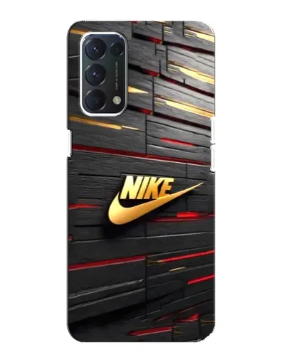 Чохол для OPPO A74 з картинкою «Золотий Nike на металі»