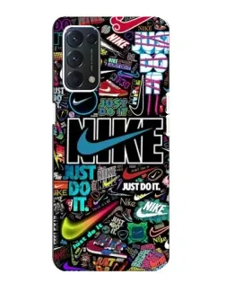 Чохол для OPPO A74 з картинкою «Яскравий колаж Nike»