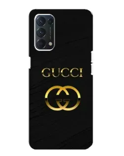 Чохол для OPPO A74 з картинкою «Золотий логотип Gucci»