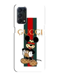 Чохол для OPPO A74 з картинкою «Міккі Маус Gucci — смуги»