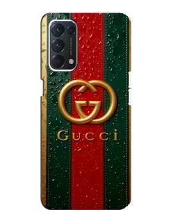 Чохол для OPPO A74 з картинкою «Gucci — фірмова смуга та золото»