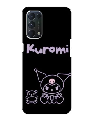 Чехол для OPPO A74 с картинкой «Kuromi — черный минимализм»