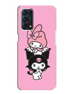 Чехол для OPPO A74 с картинкой «My Melody и Kuromi»