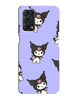 Чехол для OPPO A74 с картинкой «Паттерн с Kuromi»
