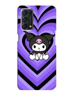 Чехол для OPPO A74 с картинкой «Kuromi и фиолетовые сердца»