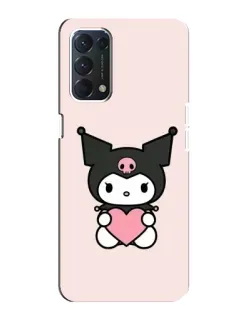 Чехол для OPPO A74 с картинкой «Kuromi и сердце»