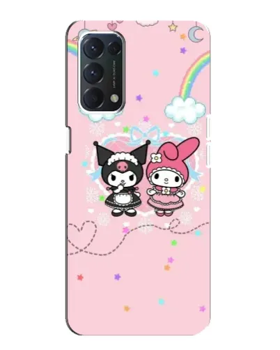 Чехол для OPPO A74 с картинкой «My Melody и Kuromi»