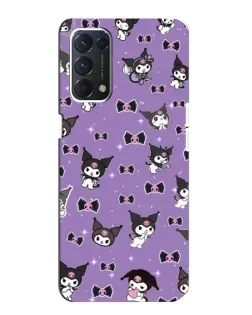 Чехол для OPPO A74 с картинкой «Kuromi — паттерн»