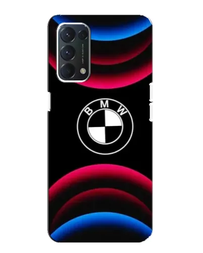 Чохол для OPPO A74 з картинкою «Логотип BMW та неонові дуги»