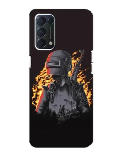 Чохол для OPPO A74 з картинкою «PUBG — вогняний силует»