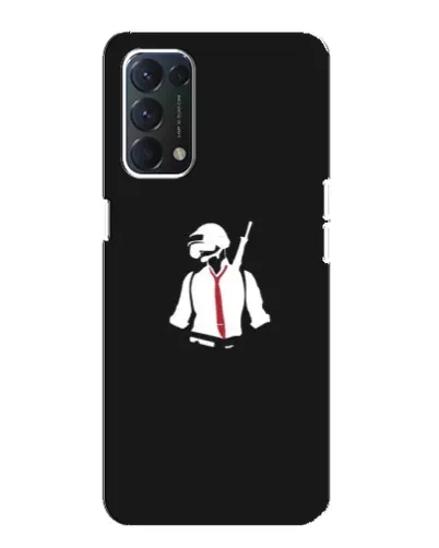 Чохол для OPPO A74 з картинкою «PUBG — силует воїна»
