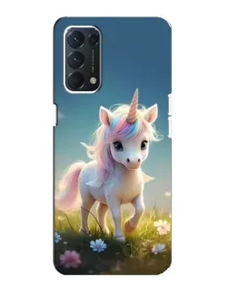 Чехол для OPPO A74 с картинкой «Единорог на поляне»