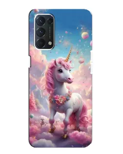Чехол для OPPO A74 с картинкой «Единорог среди облаков»