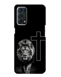 Чохол для OPPO A74 з картинкою «Лев та Хрест»