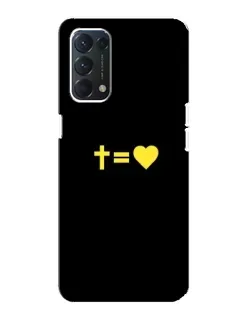 Чохол для OPPO A74 з картинкою «Серце та Хрест»