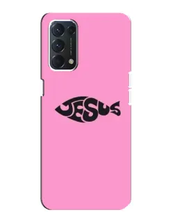 Чохол для OPPO A74 з картинкою «Рожевий символ Jesus»