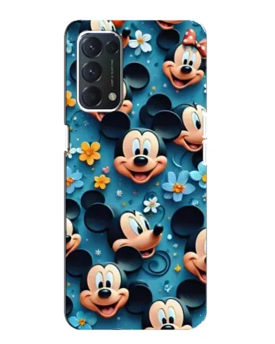 Чехол для OPPO A74 с картинкой «Паттерн Микки и Минни»