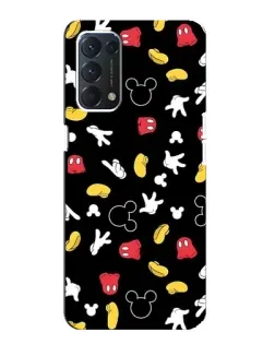 Чехол для OPPO A74 с картинкой «Графический принт лапок»