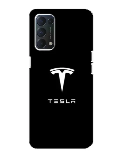 Чохол для OPPO A74 з картинкою «Tesla White Logo»