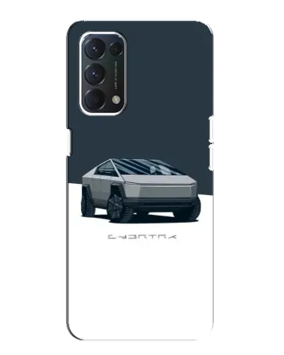 Чохол для OPPO A74 з картинкою «Сріблястий Cybertruck Tesla»
