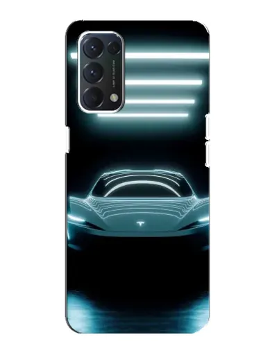 Чохол для OPPO A74 з картинкою «Tesla в неоні»