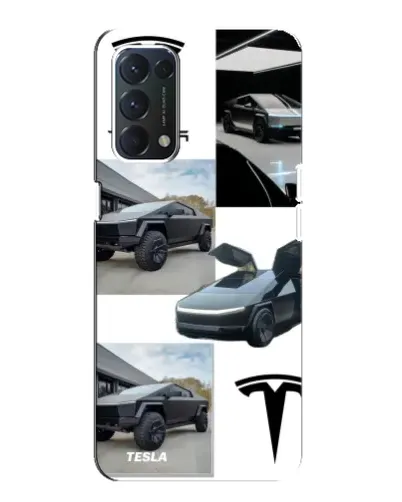 Чохол для OPPO A74 з картинкою «Колаж Cybertruck Tesla»