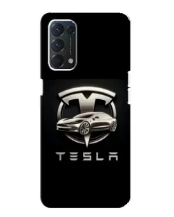 Чохол для OPPO A74 з картинкою «Tesla — срібне авто» Чохол для OPPO A74 з картинкою «Tesla — срібне авто»