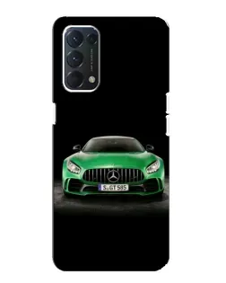 Чехол для OPPO A74 с картинкой «Mercedes — неоновый лого»
