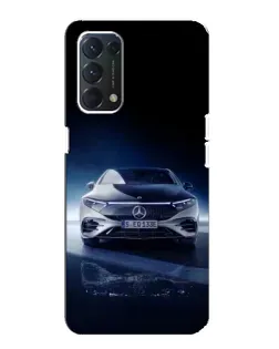 Чехол для OPPO A74 с картинкой «Ночной Mercedes EQ»