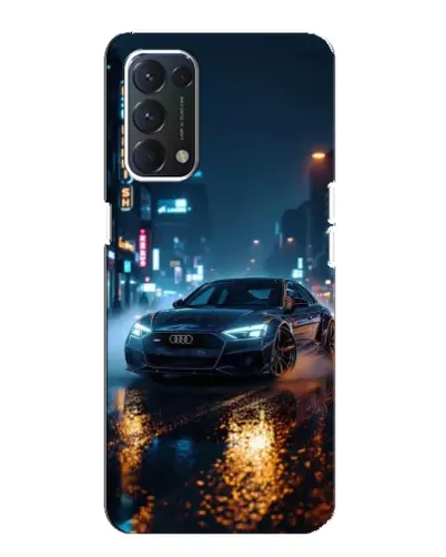 Чохол для OPPO A74 з картинкою «Нічне місто та Audi»