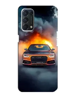 Чохол для OPPO A74 з картинкою «Audi у вогняному диму»