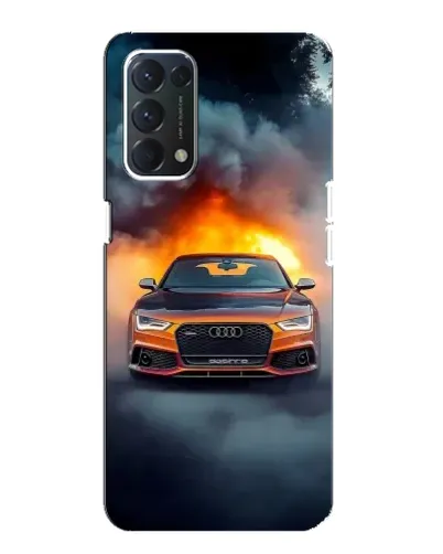 Чохол для OPPO A74 з картинкою «Audi у вогняному диму»