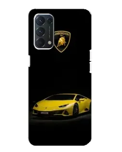 Чохол для OPPO A74 з картинкою «Lamborghini жовтий акцент»