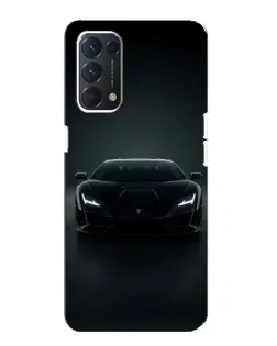 Чохол для OPPO A74 з картинкою «Чорний Lamborghini Aventador»